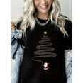 thumbnail image 1 of Merry Christmas T-Shirt Santa Christmas Tree Graphic Casual Short Sleeve Shirt for Women, 1 of 5