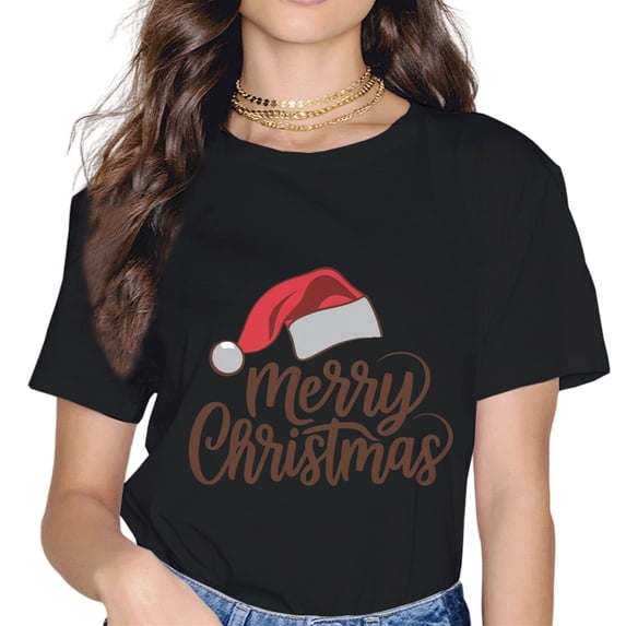 Merry Christmas T-Shirt - Simple Santa Hat Design
