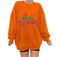 thumbnail image 1 of Merry Christmas T Shirt Women Christmas Santa Print Sweatshirt Long Sleeve Crewneck Holiday Blouse for Fall Winter, 1 of 5