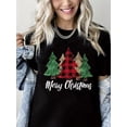 thumbnail image 1 of Merry Christmas T-Shirt Women Christmas Tree Graphic Casual Short Sleeve Holiday Top, 1 of 5