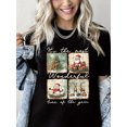 thumbnail image 1 of Merry Christmas T-Shirt Women Cute Santas Snowman Elk Graphic Casual Short Sleeve Holiday Top, 1 of 5