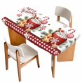 thumbnail image 1 of Merry Christmas Table Cloths for 6 Foot Rectangle Tables, Ice Cream Snowflakes Candy Pine Needles Patio Waterproof Elastic Fitted Tablecloths, Washable Rectangular Table Cover for Camping, 1 of 8