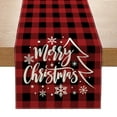 thumbnail image 1 of Merry Christmas Table Runner Buffalo Plaid Tree Snowflake Table Runner Winter Farmhouse Seasonal Christmas Holiday Kitchen Dining Table Decoration for Indoor Outdoor Home Party Decor 13 x 72 Inch, 1 of 1
