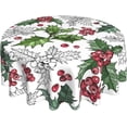 thumbnail image 1 of Merry Christmas Tablecloth Round 60 Inch Snowflake Tablecloth Washable Table Cover with Winter Xmas Table Cloth for Kitchen Dining Room Christmas Party Picnic Patio, 1 of 6