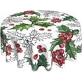 thumbnail image 1 of Merry Christmas Tablecloth Round 60 Inch Snowflake Tablecloth Washable Table Cover with Winter Xmas Table Cloth for Kitchen Dining Room Christmas Party Picnic Patio, 1 of 5