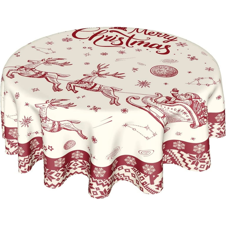 Snowflake White Polyester Tablecloth Snowflake White Polyester Tablecloth