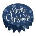 thumbnail image 1 of Merry Christmas Tablecloth Round Snowflake Tablecloth Christmas Ball Waterproof Table Cover for Kitchen Dining Room Christmas Party Picnic Patio, Blue, 1 of 6