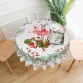 thumbnail image 1 of Merry Christmas Tablecloth Round Table Cover Washable Polyester Table Cloth for Kitchen Party Picnic Dining Decor 60 Inch, 1 of 6
