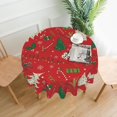 thumbnail image 1 of Merry Christmas Tablecloth Round Table Cover Washable Polyester Table Cloth for Kitchen Party Picnic Dining Decor 60 Inch, 1 of 5