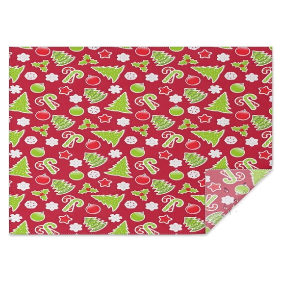 Merry Christmas Tablecloth Waterproof Spillproof Tablecolths Table Covers Colorful Balls Pine Trees Snowflake Table Cover for Christmas Birthday Wedding Graduation Rectangle,60x84inches