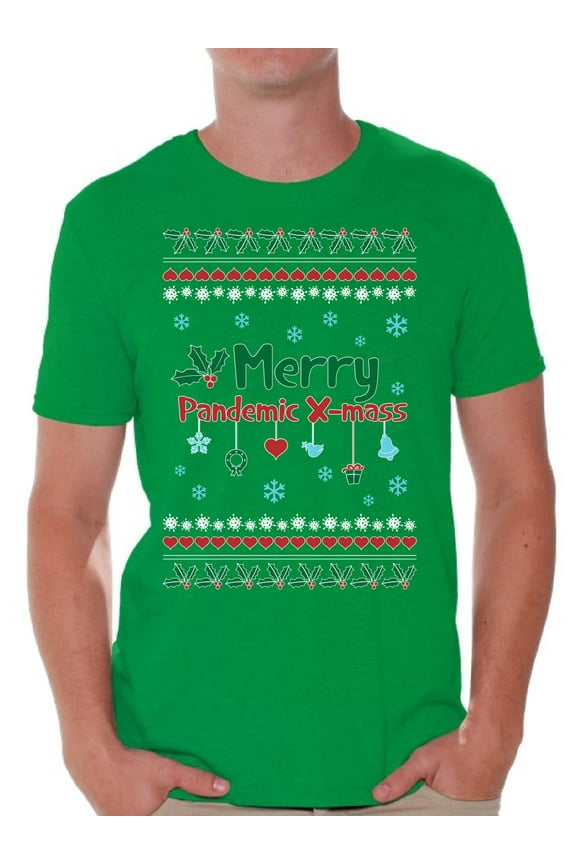 Merry Christmas Tee for Men Funny Xmas Shirt Christmas 2020 Men's T-Shirt Merry Xmas Top for Him Happy Holidays T Shirt for Men Xmas Gifts Winter Print Christmas Shirts for Men