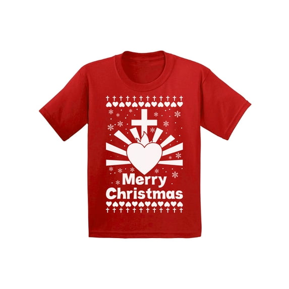 Merry Christmas Tee for Girls Boys Jesus Christ T-Shirt Xmas Kids T Shirt Jesus Top Christmas Cross Holiday Gift Youth Christian Religious