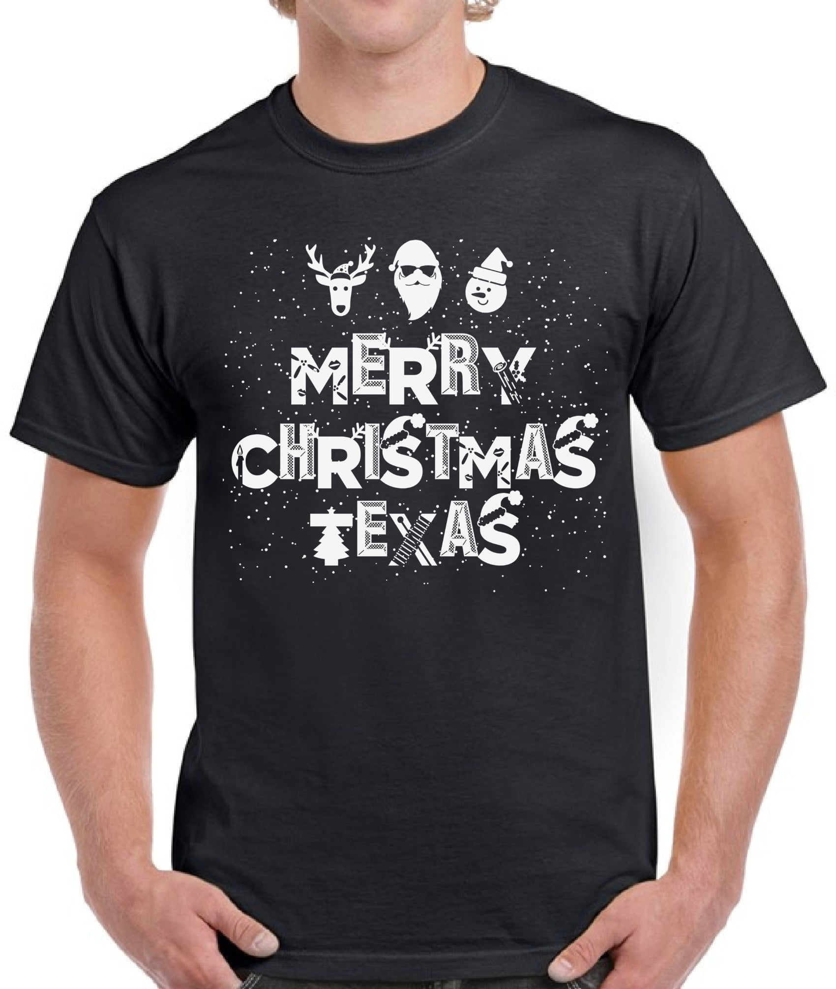 Merry Christmas Texas With Santa Hat Pajama Gift T-Shirt Merry Christmas Texas With Santa Hat Pajama Gift T-Shirt