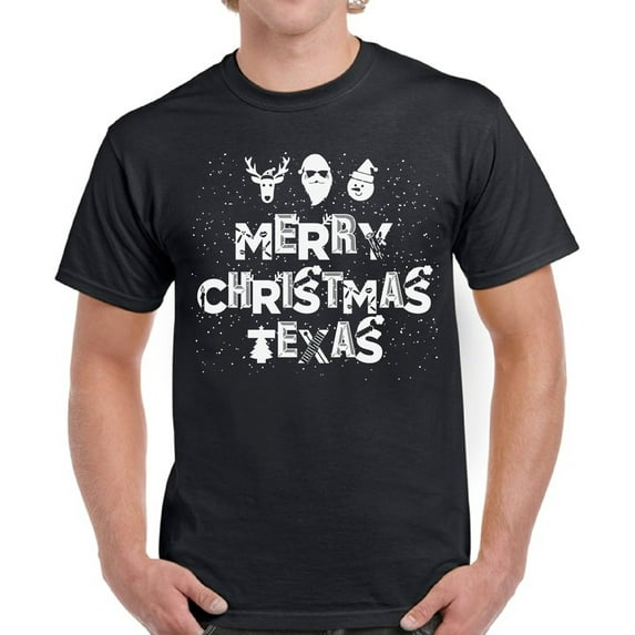 Merry Christmas Texas Top Christmas Gift Shirt for Men - S M L XL 2XL 3XL 4XL 5XL Xmas Graphic Tee - Funny Xmas Holiday Tee T-Shirt Mens