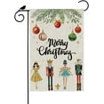 thumbnail image 1 of Merry Christmas The Nutcracker Garden Flag Xmas Winter Small Burlap 12.5x18 Vertical Double Sided Outside Yard Holiday Outdoor Farmhouse Decoration, 1 of 6