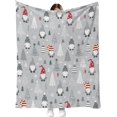 thumbnail image 1 of Merry Christmas Throw Blanket Cute Gnome Winter Throw Soft Flannel Blankets Cozy Fuzzy Plush Christmas Tree Holiday Throw Blanket for Couch Bed Chair Decorative Gifts 50''x 60'', 1 of 14