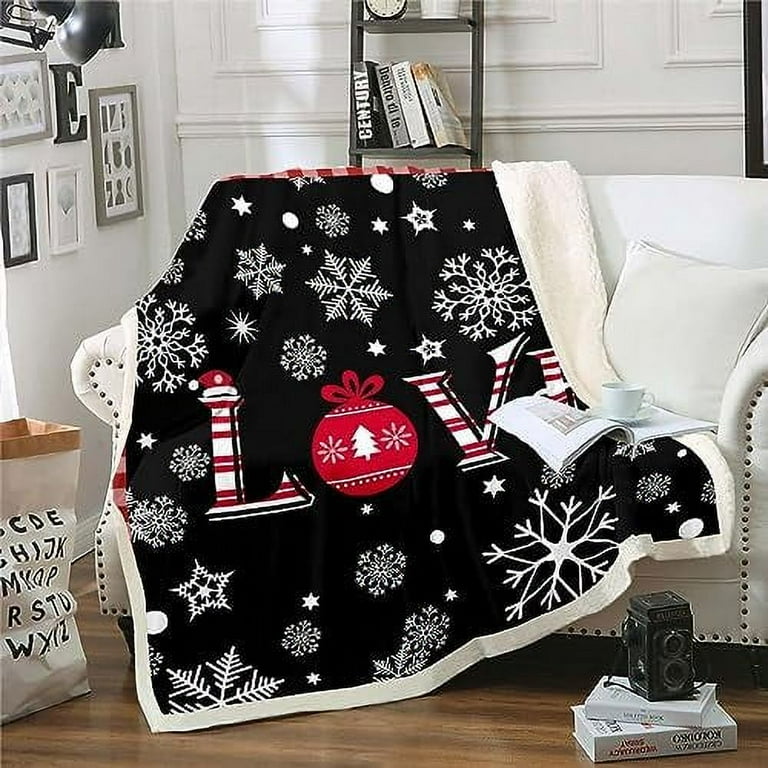Merry Christmas Throw Blanket for Kids Girls White Snowflake and Deer Design Fuzzy Blanket Decorative Sofa Couch Christmas Reindeer Pattern Fleece Blanket Pink Room Decor Throw Size Walmart