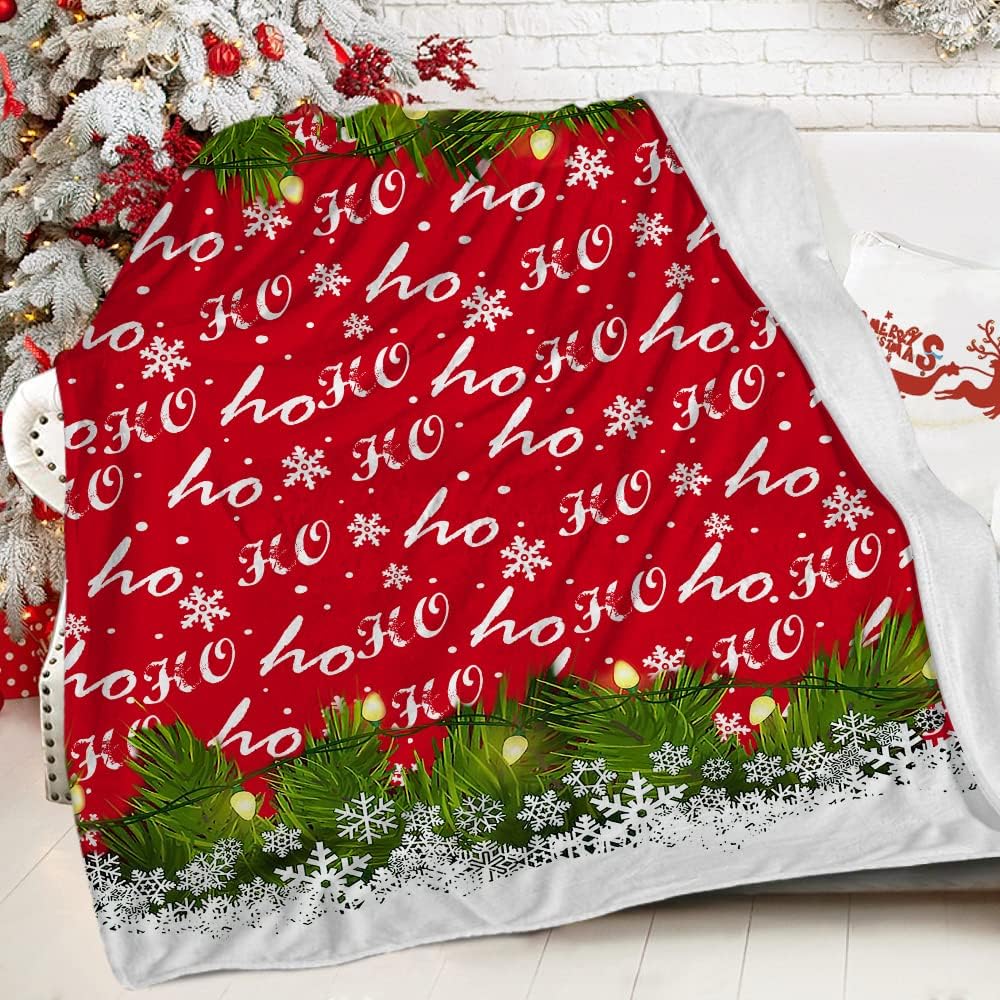 Merry Christmas Throw Blanket Red Truck with Christmas Tree on Rustic