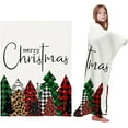 thumbnail image 1 of Merry Christmas Throw Blankets, Buffalo Plaid Xmas Tree Winter Forest Farmhouse Soft Fleece Blanket Decorative for Home Sofa Couch Chair Living Bedroom,30x40 Inches, Red Green, 1 of 6