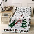 thumbnail image 1 of Merry Christmas Throw Flannel Blanket 60x80In Winter Snowman Pine Trees Leaf Snow Retro Super Soft Cozy Bed Blanket, Lightweight Plush Fuzzy Bed Throw for Bedroom Sofa Couch Living Room, 1 of 4