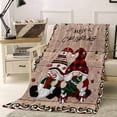 thumbnail image 1 of Merry Christmas Throw Flannel Blanket 60x80In Winter Xmas Dwarfs Poinsettia Red Green Wooden Super Soft Cozy Bed Blanket, Lightweight Plush Fuzzy Bed Throw for Bedroom Sofa Couch Living Room, 1 of 4