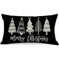 thumbnail image 1 of Merry Christmas Throw Pillow Cover 12x20 Inch Black and White Modern Farmhouse Christmas Tree Decorations Outdoor Xmas Winter Holiday Decorative Lumbar Pillow Case for Sofa Couch Home Decor, 1 of 6