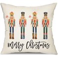 thumbnail image 1 of Merry Christmas Throw Pillow Cover 18x18 Inch Nutcracker Christmas Decor Winter Holiday Party Cushion Case Decoration for Sofa Couch C18, 1 of 6