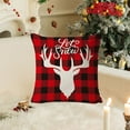 thumbnail image 1 of Merry Christmas Throw Pillow Covers 18x18 Inch,Red Black Buffalo Plaid Pillowcase Christmas Decorations,Farmhouse Pillow Case for Sofa Home Decor Winter Cushion Case, 1 of 7