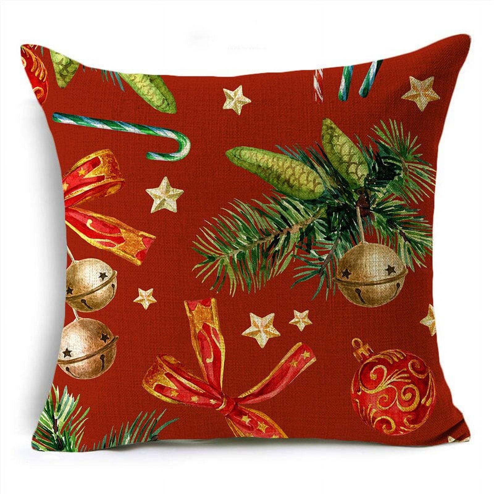 Merry Christmas Throw Pillow Covers 40/45/50cm Ornament Balls Holly