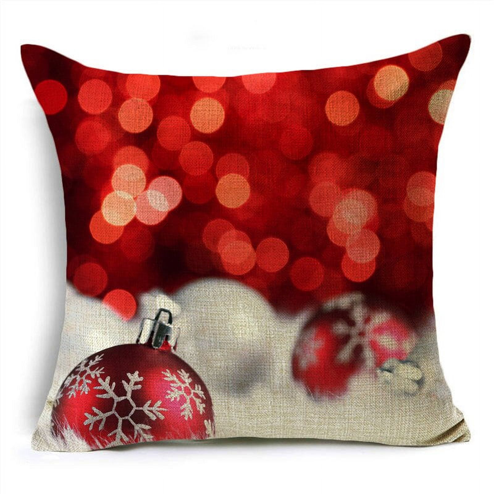 Merry Christmas Throw Pillow Covers 40/45/50cm Ornament Balls Holly