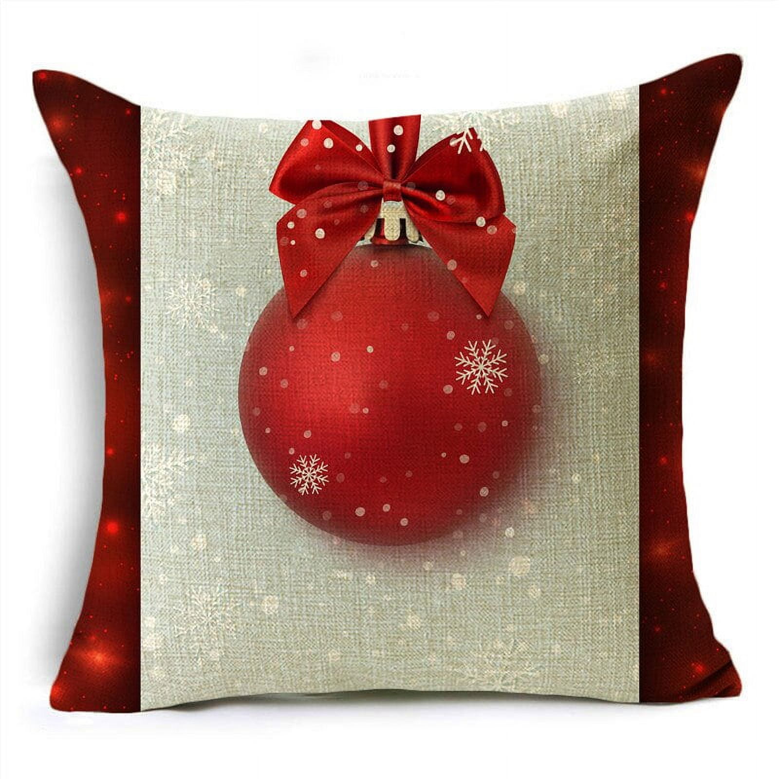 Merry Christmas Throw Pillow Covers 40/45/50cm Ornament Balls Holly