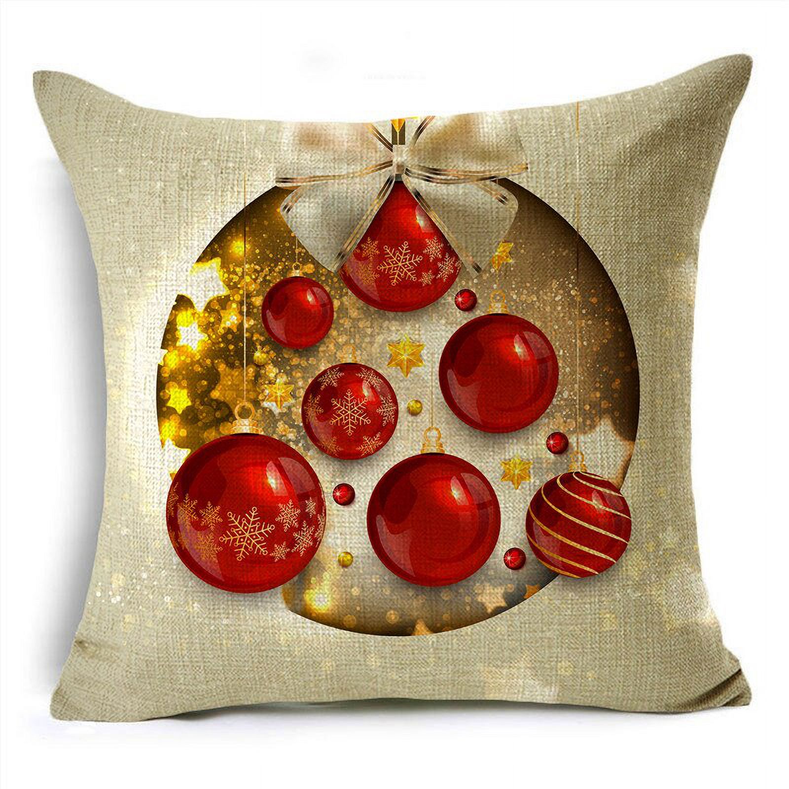 Merry Christmas Throw Pillow Covers 40/45/50cm Shining Snowflakes Balls
