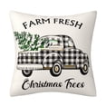 thumbnail image 1 of Wishrage Merry Christmas Throw Pillow Covers Buffalo Plaid Black White Grey Check Plaid Cushion Cover Happy Christmas Truck Xmas Tree Tartan Cotton Linen Pillow Cover Sofa Car 18"x18", 1 of 1