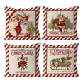 thumbnail image 1 of Merry Christmas Throw Pillow Covers Candy Canes Elk Santa Claus Sleigh Rides Winter Outdoor Decorations Pillowcase Home Decor 18 x 18 Inch Living Room Cushion Case for Sofa Couch Set of 4, 1 of 6