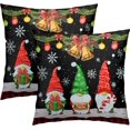 thumbnail image 1 of Merry Christmas Throw Pillow Covers Set of 2 Black Gnomes Pillowcases 16x16 Inch Holiday Decorative Throw Cushion Case for Home Sofa Couch, 1 of 6