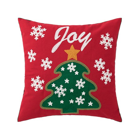 Merry Christmas Throw Pillow for Case Party Decor Snowflakes Tree Cushion C