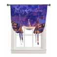 thumbnail image 1 of Merry Christmas Tie Up Curtains for Window, Xmas Tree Blue Purple Snowflake Thermal Insulted Balloon Shade Adjustable Rod Pocket Curtains Valance Panels for Kitchen Bathroom Café 42 x 63, 1 of 7