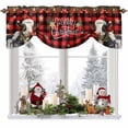 thumbnail image 1 of Merry Christmas Tie Up Valances Curtain, Xmas Cow S Red Black Buffalo Plaid Adjustable Rod Pocket Short Window Treatment Tie Up Curtains Valances for Kitchen Living Room Bathroom 54x18 In, 1 of 9