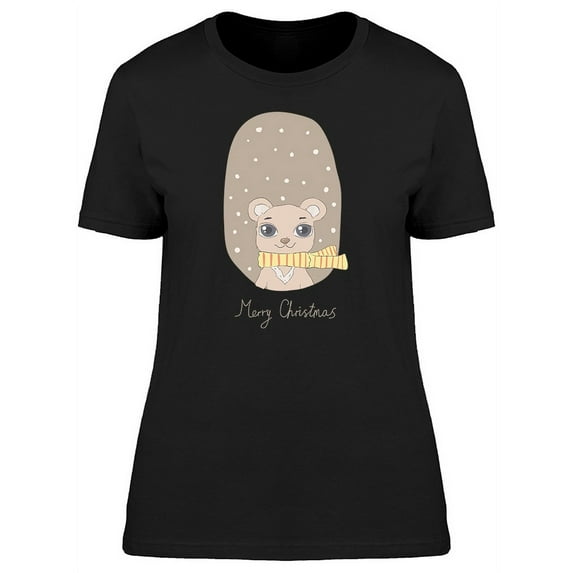 Merry Christmas Tiny Bear Tee Women's -Image by Shutterstock