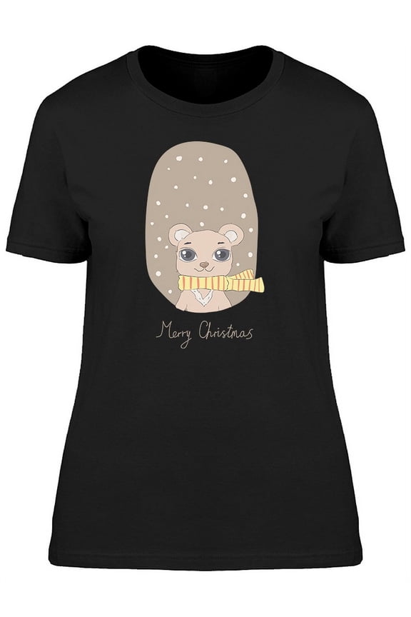 Merry Christmas Tiny Bear Tee Women's -Image by Shutterstock