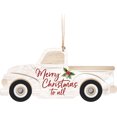 thumbnail image 1 of Merry Christmas To All Truck White 5.2 x 2.4 Wood Christmas Figurine Ornament, 1 of 1