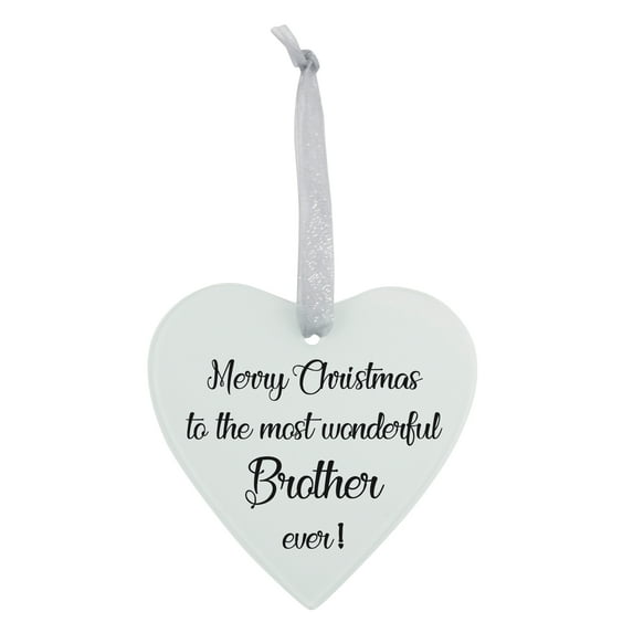 Elanze Designs Most Wonderful Brother 4.5 Inch Frosted Glass Christmas Hanging Ornament