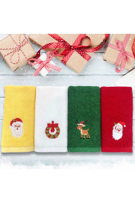 Merry Christmas Towel Embroidered Hand Towels Hand Towels Bathroom Set Comfortable Christmas Bathroom Towels Christmas Ornaments Gifts As Show Free Size
