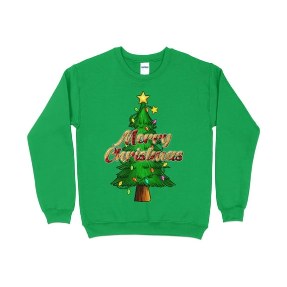 Merry Christmas Tree (2) Shirt, Christmas Sweatshirt, Women's Christmas Crewneck, Women's Holiday Shirt, Xmas tee, Mom