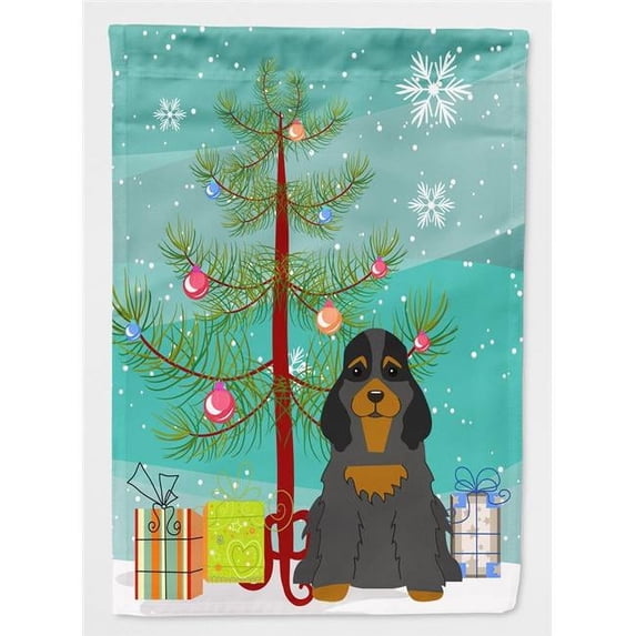 Merry Christmas Tree Cocker Spaniel Black & Tan Flag Garden Size