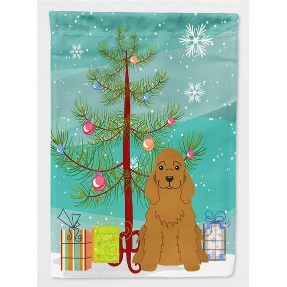 Merry Christmas Tree Cocker Spaniel Red Flag Garden Size