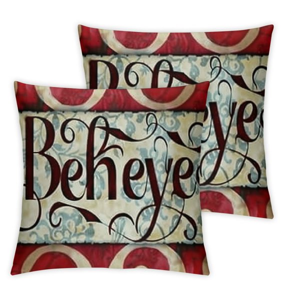 Merry Christmas Tree Decorative Throw Pillow Cover Xmas Red Candy Canes Porch Patio Outdoor Pillowcase, Winter Holiday Holly Jolly Gifts Cushion Case Home Decor