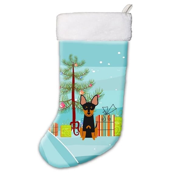 Merry Christmas Tree English Toy Terrier Christmas Stocking