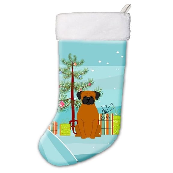 Merry Christmas Tree Fawn Boxer Christmas Stocking