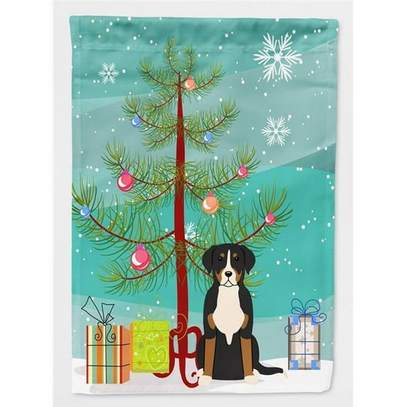 Merry Christmas Tree Greater Swiss Mountain Dog Flag Canvas House Size